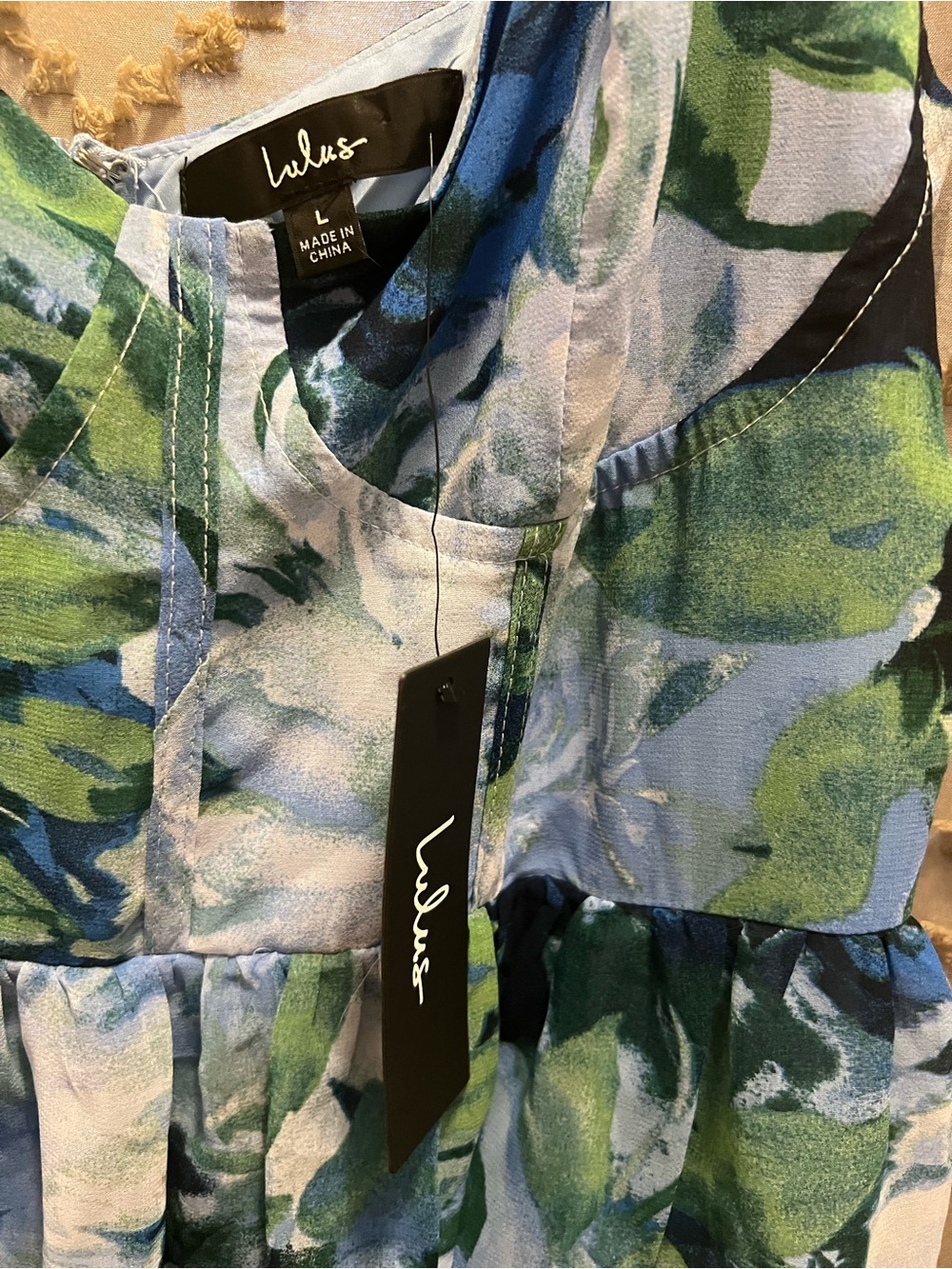 Lulus Beautiful Vibes Light Blue Floral Bustier Tiered Midi Dress - Picture 4 of 5